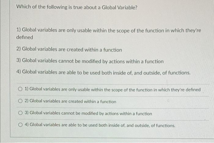Solved Which of the following is true about a Global | Chegg.com