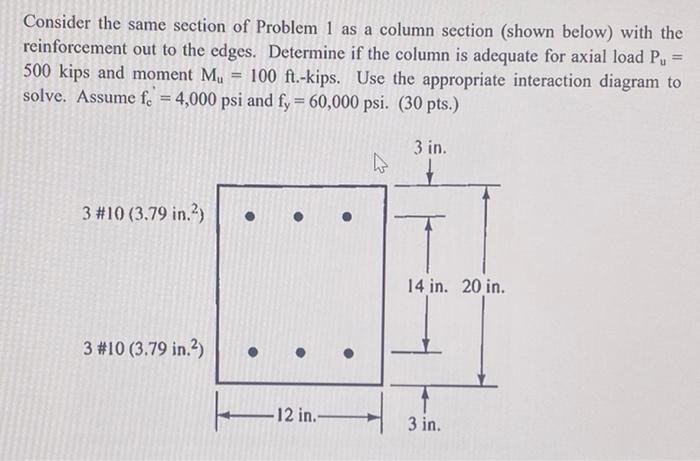 Solved Consider the same section of Problem 1 as a column | Chegg.com