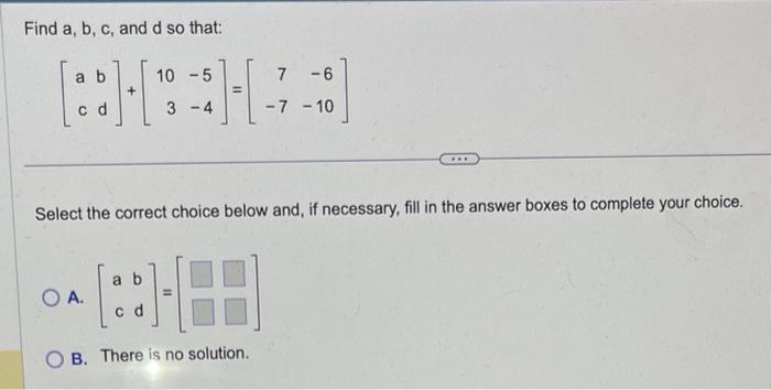 Solved Find A,b,c, And D So That: | Chegg.com