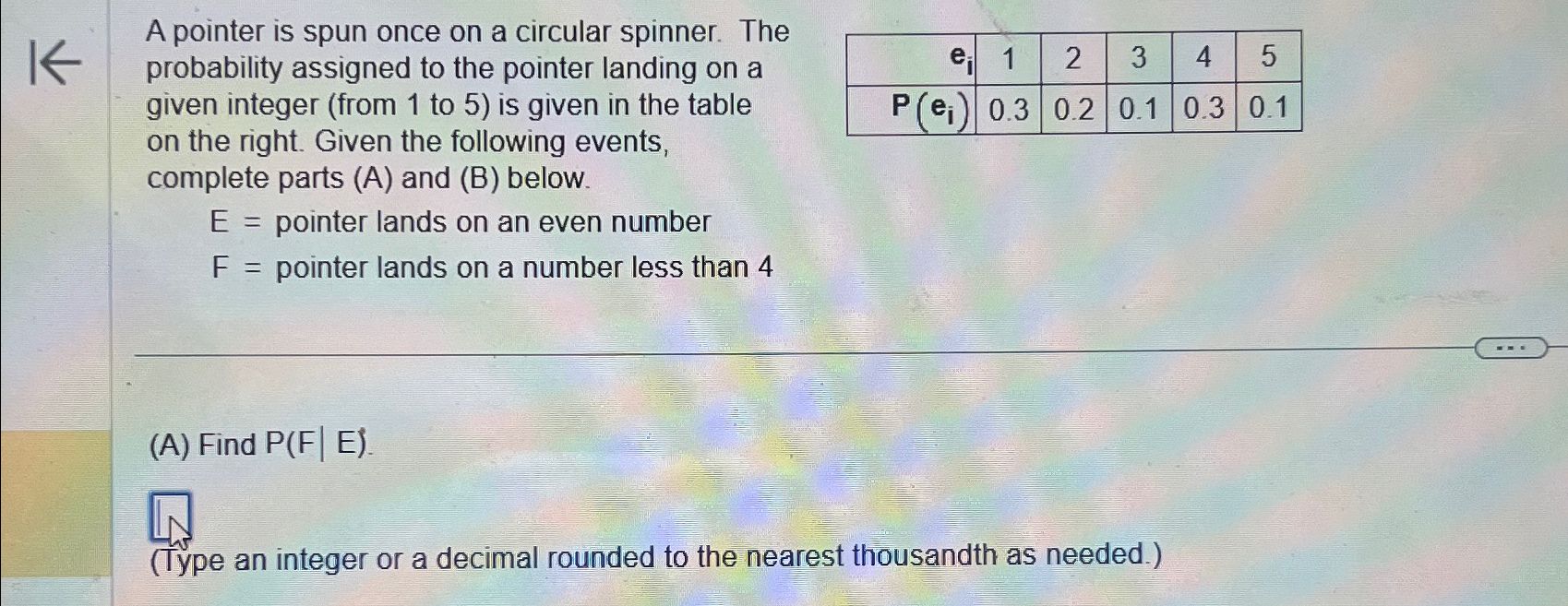 Solved A pointer is spun once on a circular spinner. The