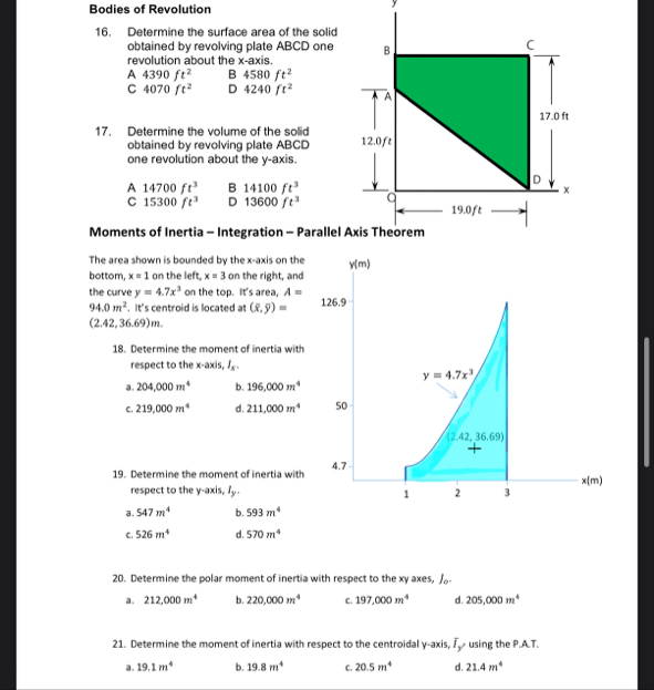 Solved Bodies of Revolution16. ﻿Determine the surface area | Chegg.com