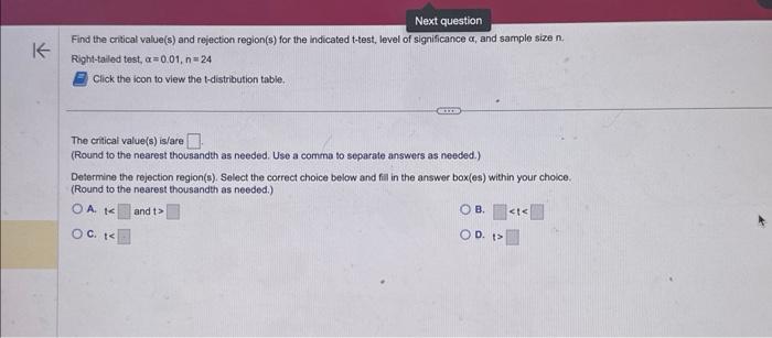 Solved Find the critical value(s) and rejection region(s) | Chegg.com