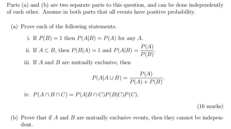 Solved Parts (a) and (b) are two separate parts to this | Chegg.com