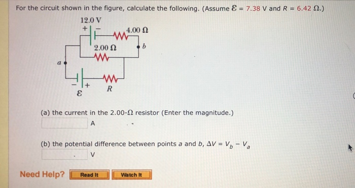 Solved For the circuit shown in the figure, calculate the | Chegg.com