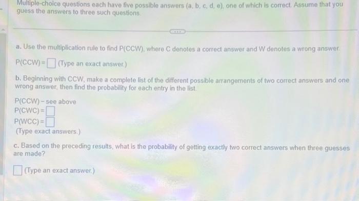 Solved Multiple-choice Questions Each Have Five Possible | Chegg.com