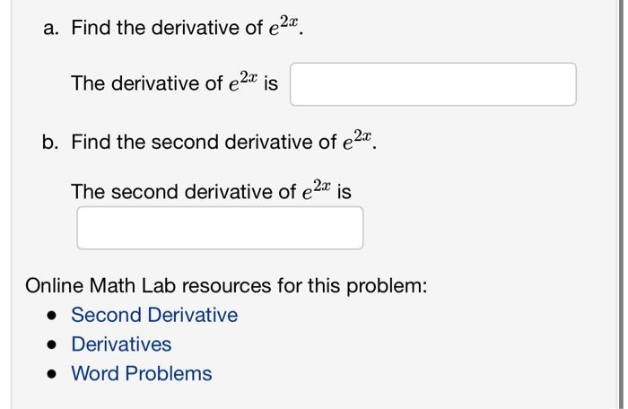 2nd derivative of e 1 x