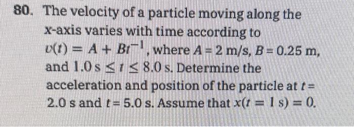 Solved 0. The velocity of a particle moving along the X-axis | Chegg.com