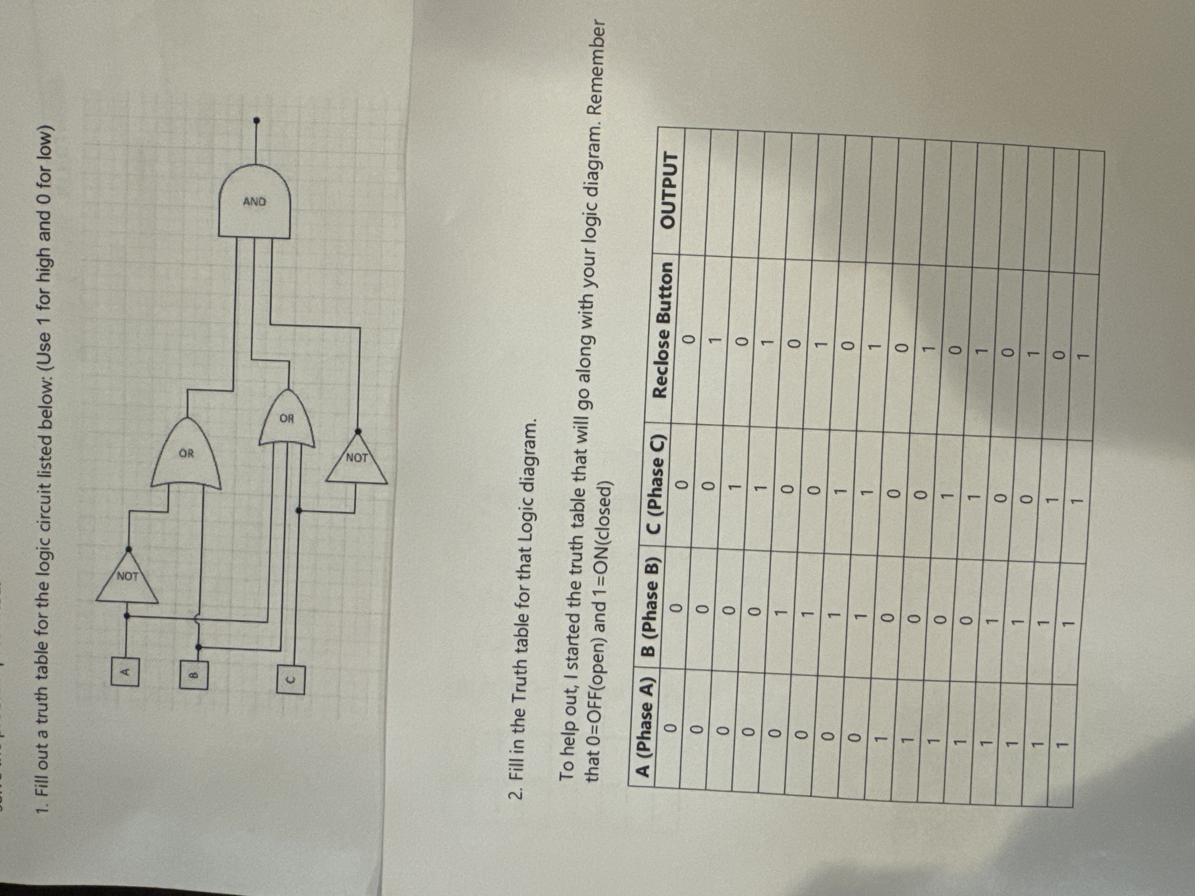 Solved Fill in the Truth table for that Logic diagram.Fill | Chegg.com