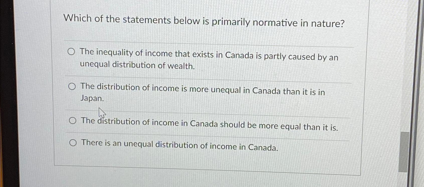 Solved Which of the statements below is primarily normative | Chegg.com