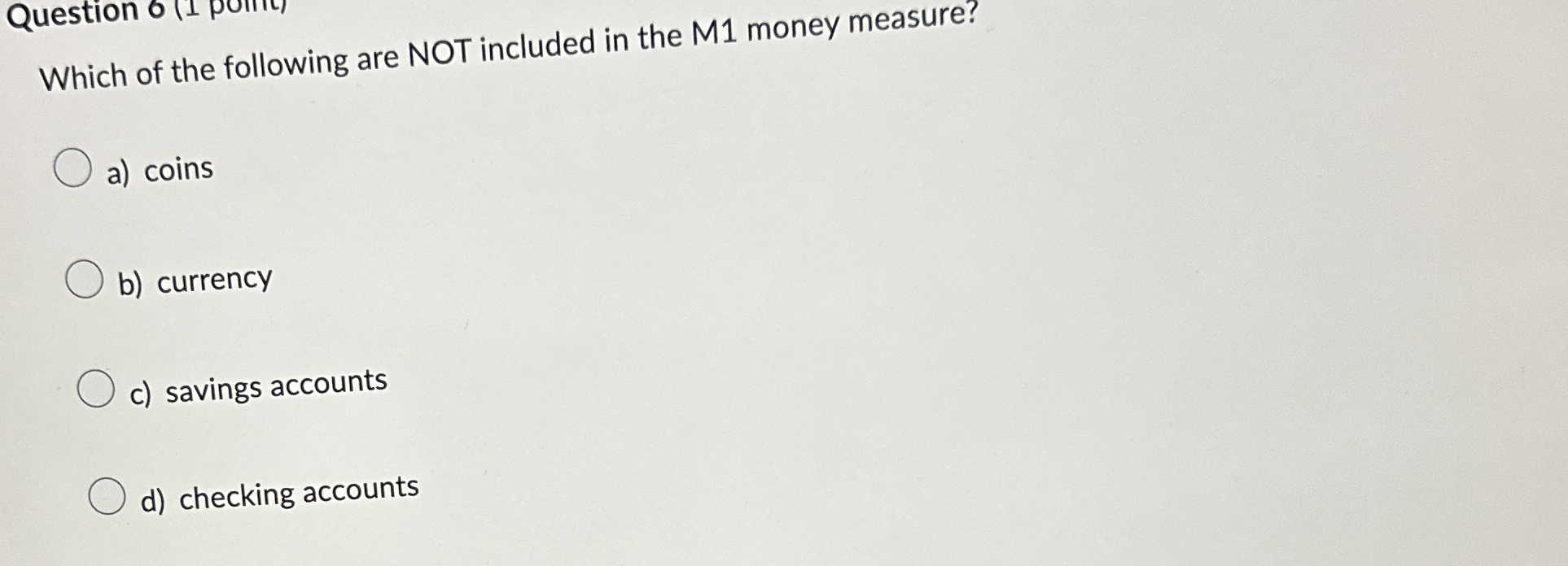 Solved Which of the following are NOT included in the M1 | Chegg.com