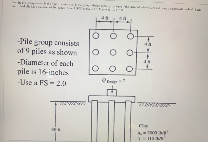 Solved For The Pile Group Shown In The Figure Below What Is Chegg Com