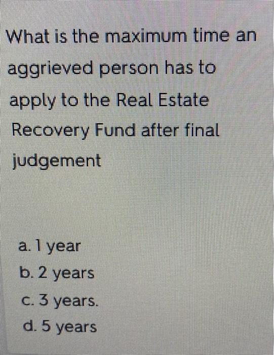 Solved What is the maximum time an aggrieved person has to