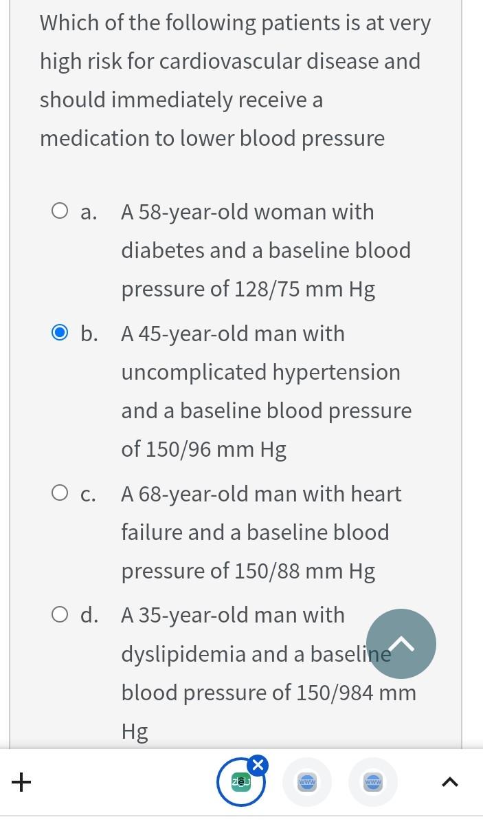 Solved Which of the following patients is at very high risk | Chegg.com