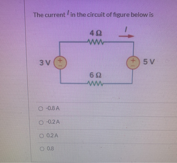 Solved The current in the circuit of figure below is 422 w | Chegg.com