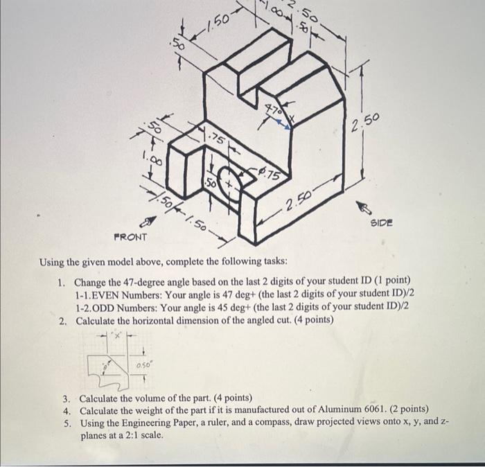 Solved my angle is 62.51. calculate fhe horizontal dimension | Chegg.com