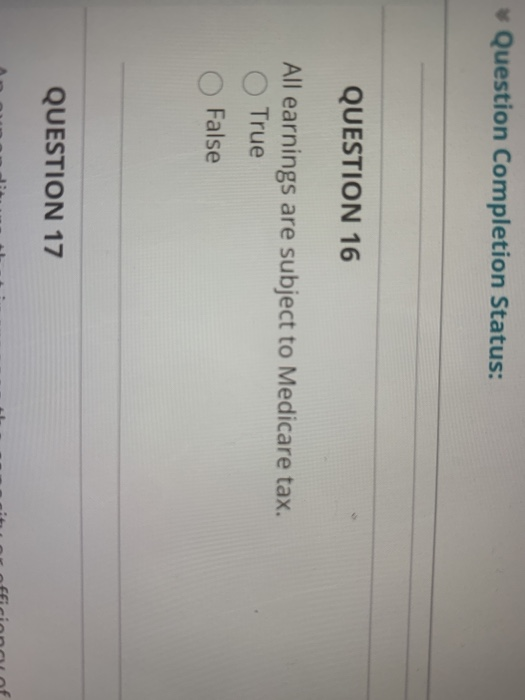 Solved Question Completion Status: QUESTION 16 All earnings | Chegg.com