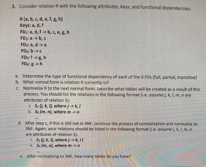 Solved 2 Consider Relation R With The Following Attribut Chegg Com