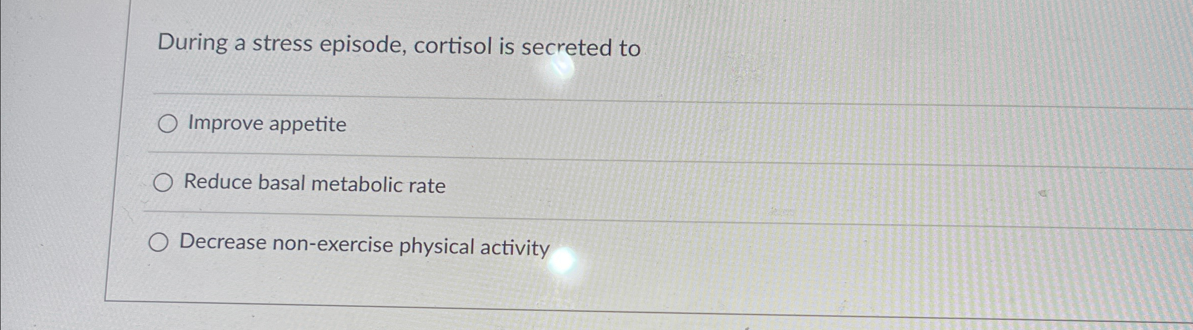 Solved During a stress episode, cortisol is secreted | Chegg.com