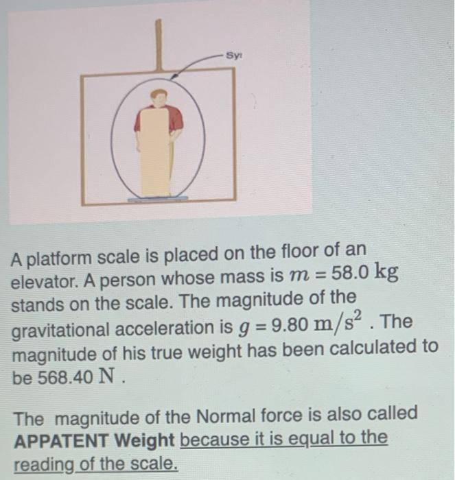 Solved Sy: A platform scale is placed on the floor of an | Chegg.com