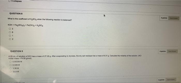 Solved It colapes QUESTIONS What is the coefficient of | Chegg.com