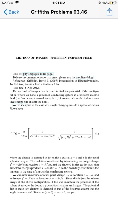 Solved find condecting Sphere in uniform electric field by | Chegg.com