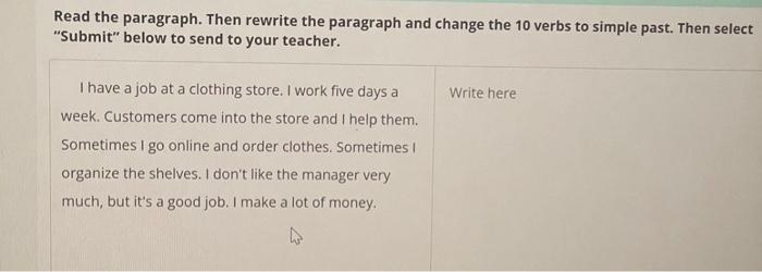 Solved Read the paragraph. Then rewrite the paragraph and | Chegg.com