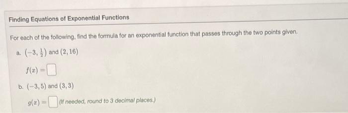 Solved For each of the following, find the formula for an | Chegg.com