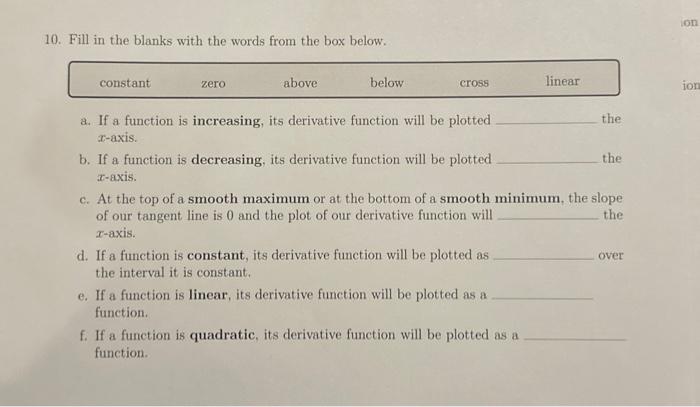 Solved 10. Fill in the blanks with the words from the box | Chegg.com