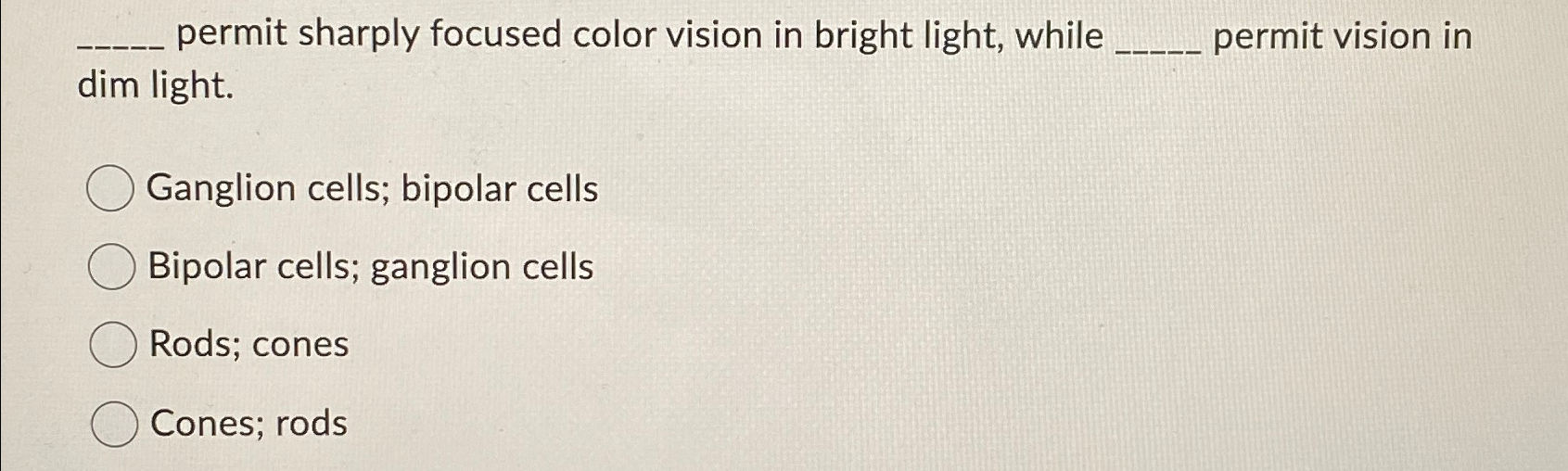 Solved permit sharply focused color vision in bright light,