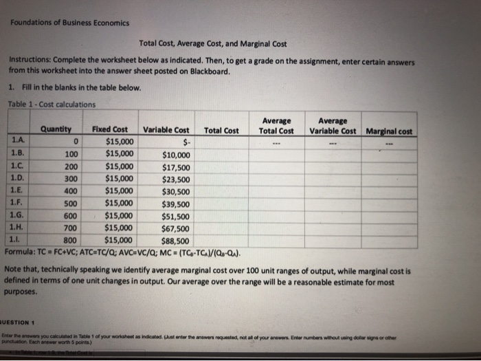 solved enter the answers you calculated in table 1 of your chegg com