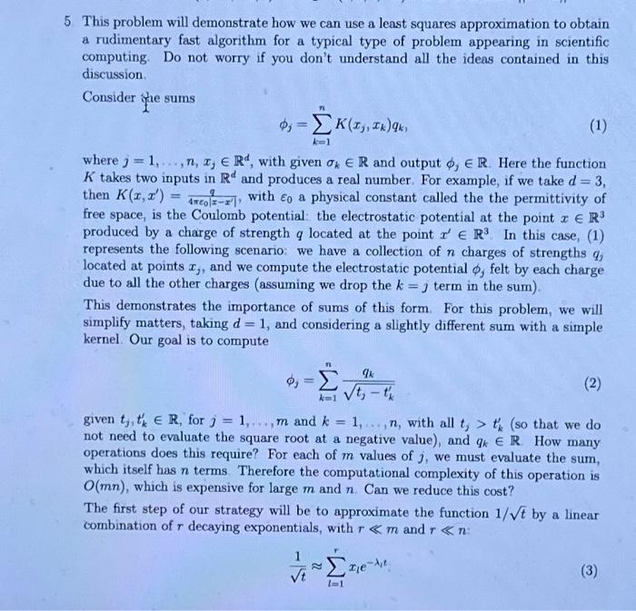Solved This problem will demonstrate how we can use a least | Chegg.com