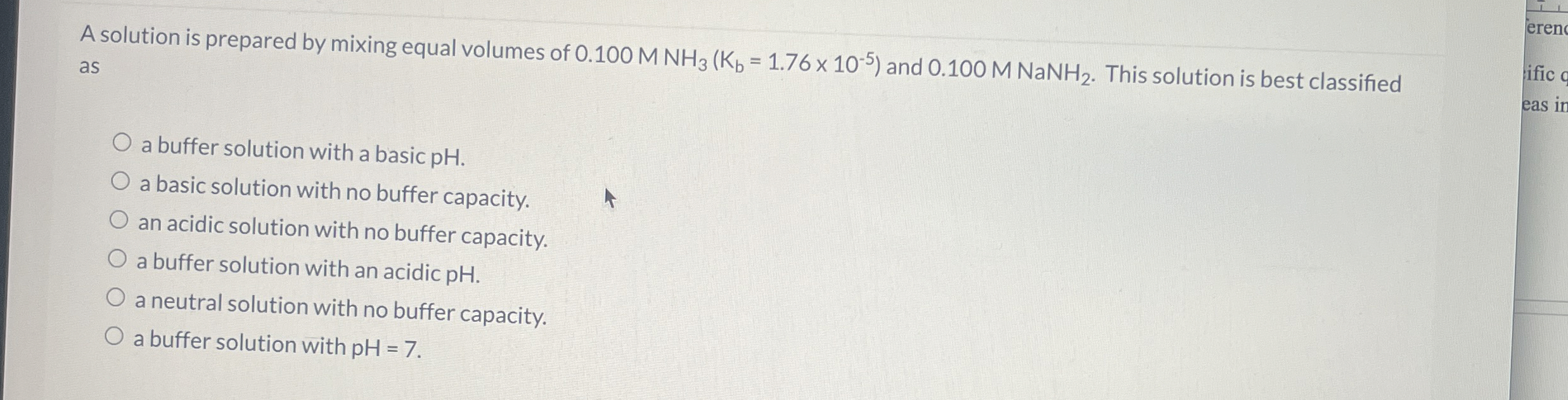 Solved A solution is prepared by mixing equal volumes of | Chegg.com