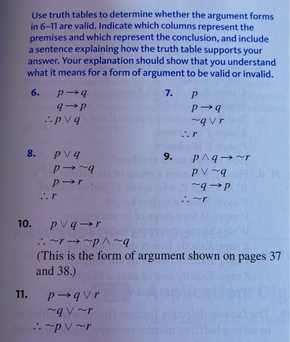 Solved Use Truth Tables To Determine Whether The Argument 