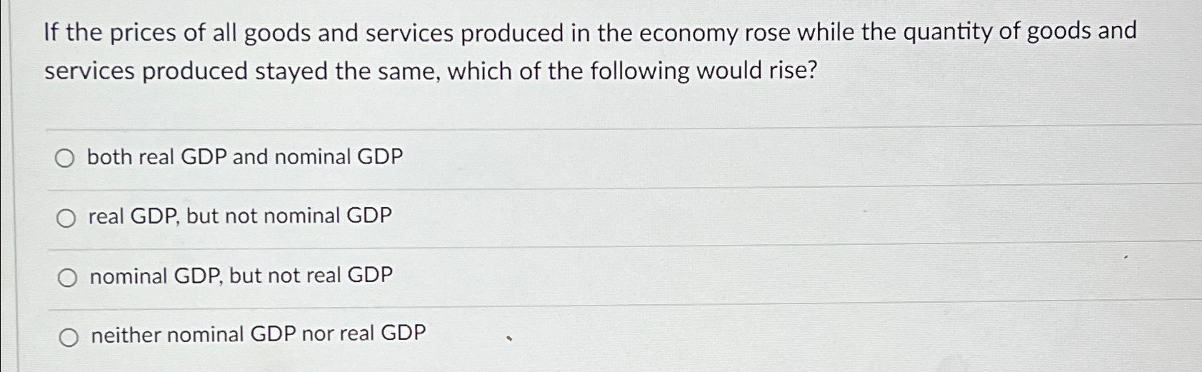 Solved If the prices of all goods and services produced in | Chegg.com