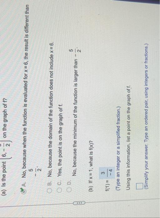 Solved Answer the questions about the following function. | Chegg.com