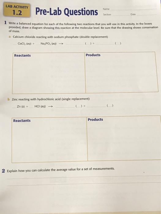 Solved LAB ACTIVITY 1.2 Name Section Date Pre-Lab Questions | Chegg.com