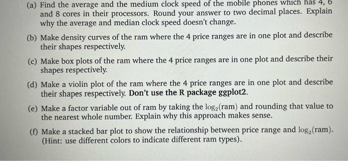 Solved (a) Find the average and the medium clock speed of | Chegg.com