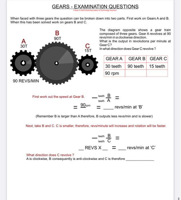 Solved GEARS - EXAMINATION QUESTIONS 2009 Word in of | Chegg.com