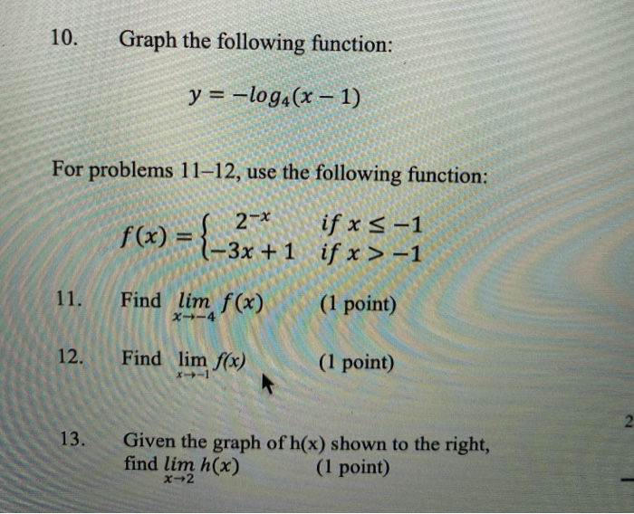 solved-10-graph-the-following-function-y-log4-x-1-chegg