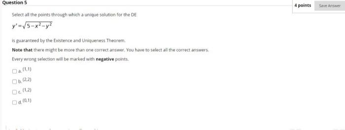 Solved 4 points Save Answer Questions Select all the points | Chegg.com