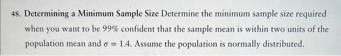 experiment minimum sample size