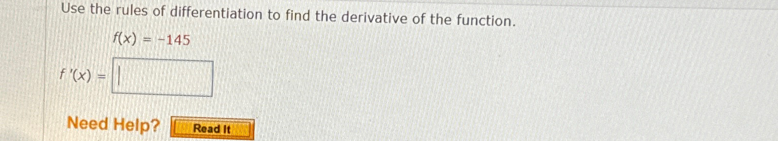 Solved Use the rules of differentiation to find the | Chegg.com
