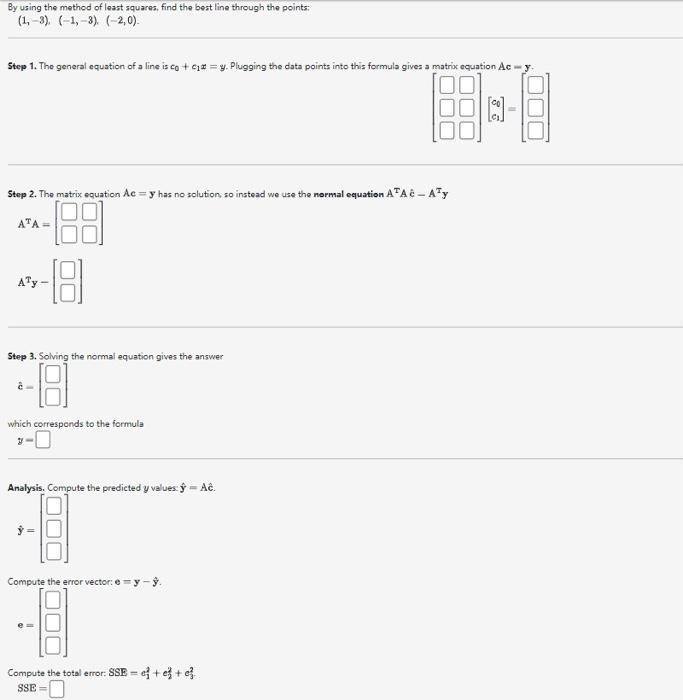 Solved By using the method of least squares, find the best | Chegg.com