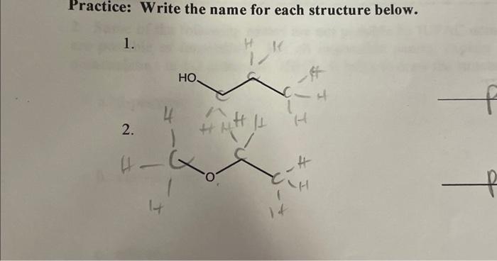 Solved Practice: Write the name for each structure below. | Chegg.com