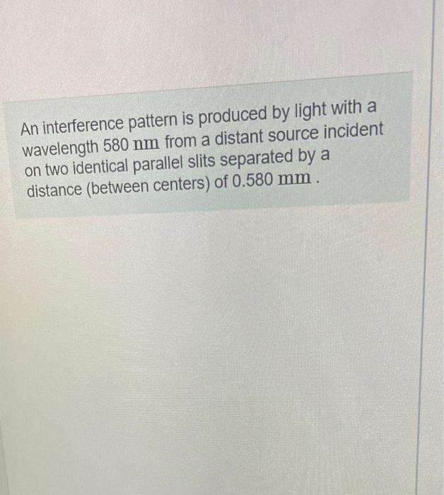Solved An interference pattern is produced by light with a | Chegg.com