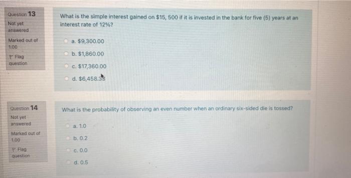 Solved Question 13 What is the simple interest gained on | Chegg.com