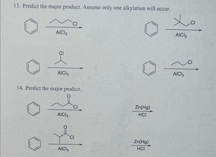 Solved 13. Predict Major Products. Assume Only One | Chegg.com