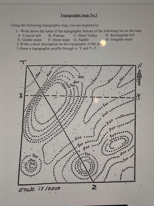 Solved Using The Following Topographic Map, You Are Required | Chegg.com