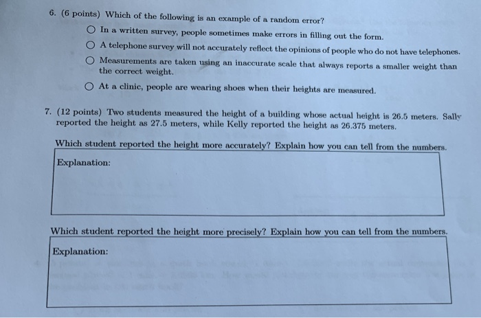 Solved 6. (6 Points) Which Of The Following Is An Example Of | Chegg.com