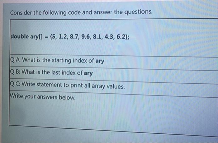 Solved Consider the following code and answer the questions. | Chegg.com